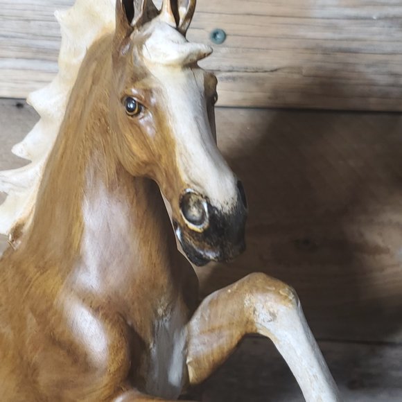 Wild Rearing Stallion/Horse Statue - Cast Plaster Resin - 13.5" Tall - Picture 5 of 7
